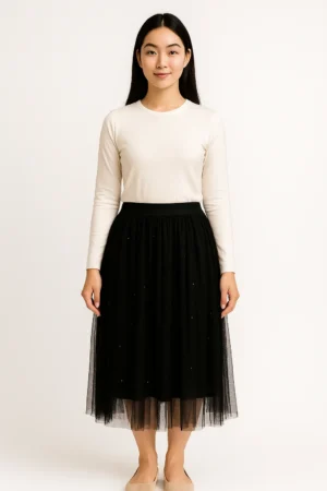 Rok Tulle Hitam Glitter