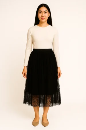 Rok Tulle Hitam Lace
