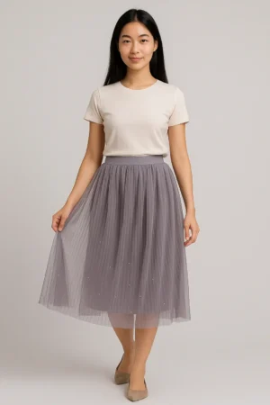 Rok Tulle Biru Pearl Lace