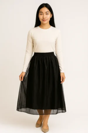 Rok Tulle Hitam Polos