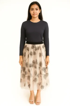Rok Tulle Floral Ivory