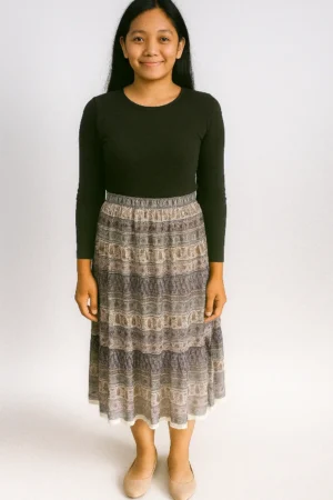 Rok Motif Etnik Biru