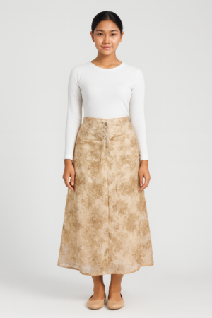 Rok Panjang Linen Pinggang Karet