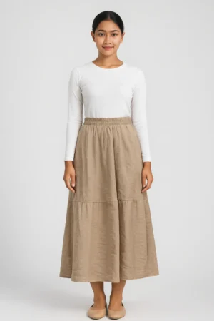 Rok kulot linen beige