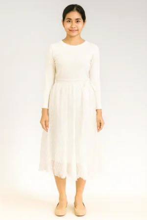 Ivory Whisper Midi Skirt