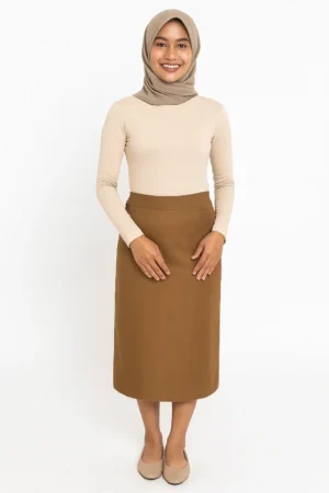Sahara Camel Pencil Midi Skirt