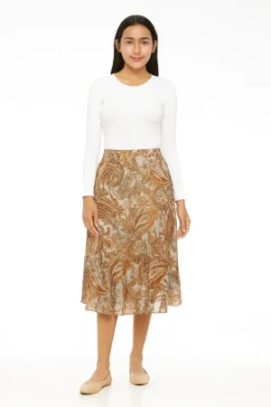 Arabesque Paisley Midi Skirt
