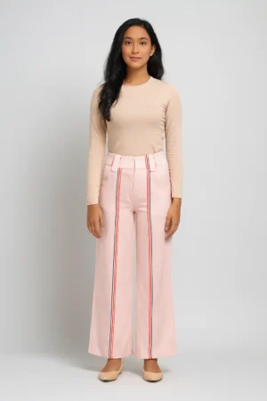 Celana palazzo high waist garis depan