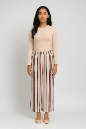 Celana kulot motif garis