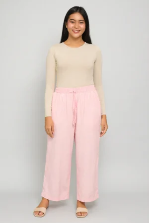 Celana Palazzo Pink Pastel Serut