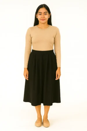 Celana Kulot Midi Hitam Polos