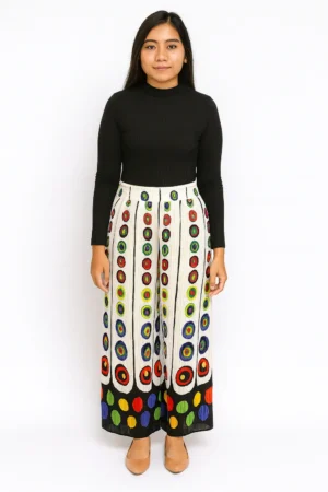 Celana Kulot Motif Lingkar Warna-warni