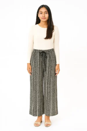 Celana Palazzo Motif Garis Etnik