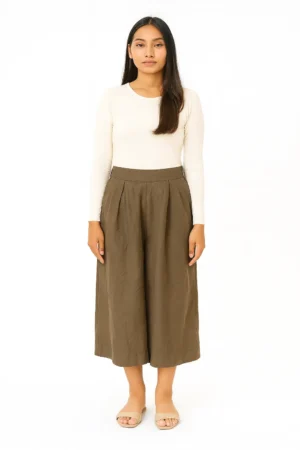 Celana Kulot Lipit Olive