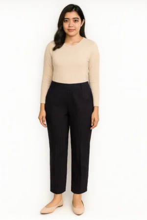 Celana Hitam Garis Elegan