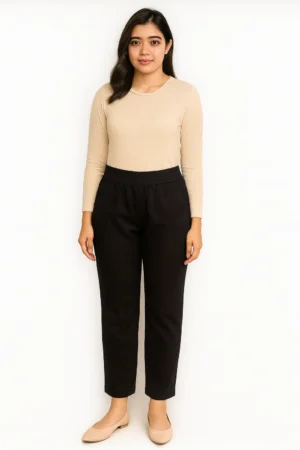 Celana Hitam Lurus Elegan