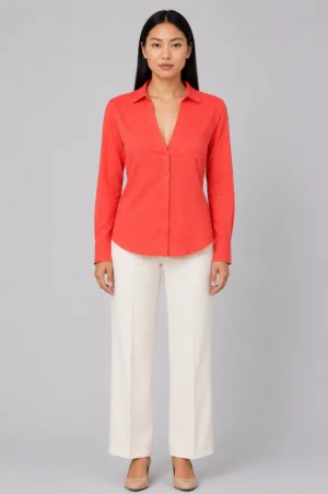 Kemeja Coral Lengan Panjang Casual