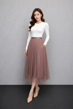Rok Layer Putih Minimalis Wanita