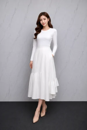 Rok Tulle Putih Gading Wanita