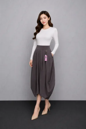Rok Balon Abu Tua Wanita
