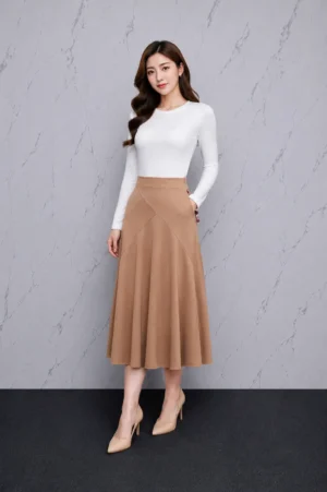 Rok Payung Panel Camel Elegan
