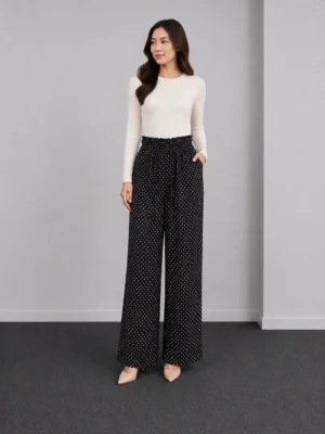 Celana Kulot Polkadot Hitam Putih