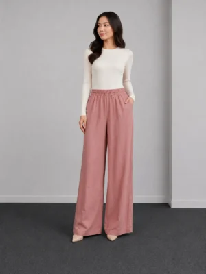 Celana Kulot Satin Dusty Pink
