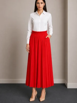 Celana Kulot Plisket Merah