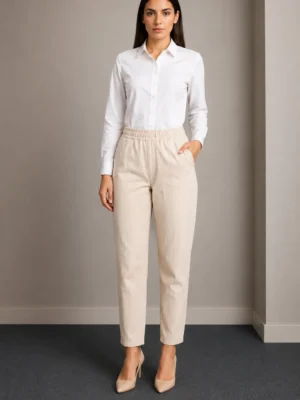 Celana Slim Fit Krem Muda