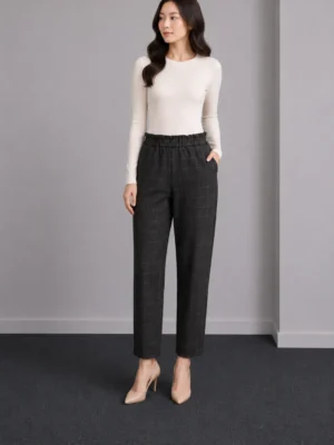 Celana Kotak Tapered Abu Tua
