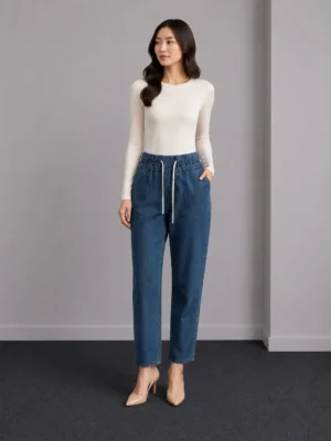 Celana Denim Jogger Biru