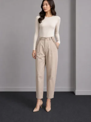 Celana Chino Krem Ikat Pinggang