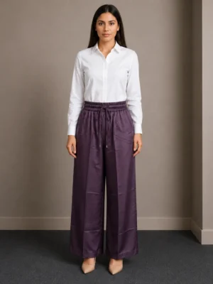 Celana Satin Ungu Tua