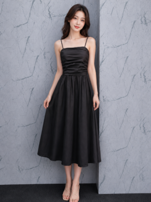 Dress Panjang Hitam Elegan