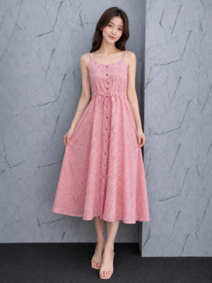 Dress Panjang Pink Floral