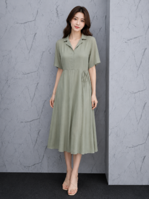 Dress Hijau Sage Casual