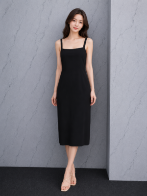 Dress Slip Hitam Minimalis