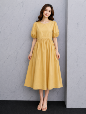 Dress Kuning Mustard Casual