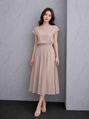 Dress Panjang Merah Bertingkat