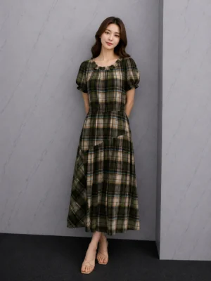 Dress Satin Ungu Mewah