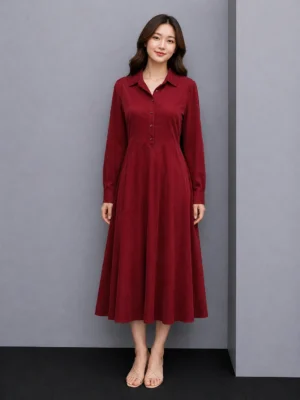 Dress Denim Biru Klasik