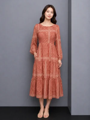 Dress Batik Terracotta Chic