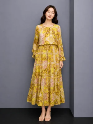 Dress Bohemian Kuning Ceria