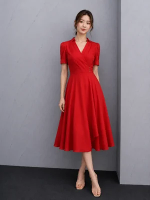 Dress Merah Scarlet Elegance