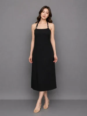 Dress Hitam Tali Minimalis