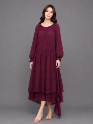Dress Layer Plum Anggun