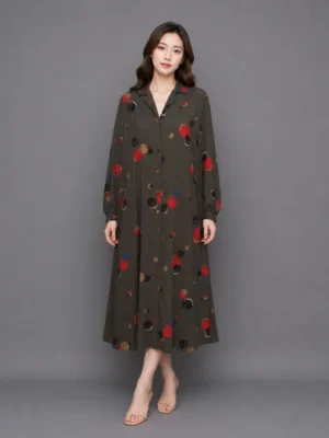 Dress Kemeja Motif Abstrak