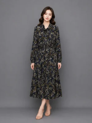Dress Floral Navy Premium