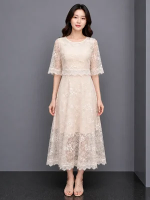 Dress Lace Elegan Midi