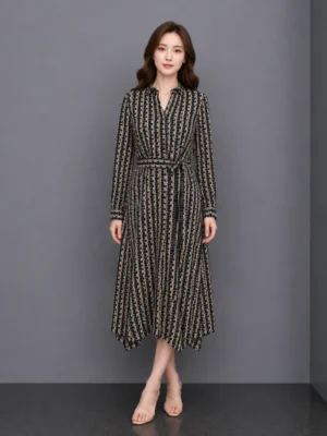 Dress Motif Garis Premium